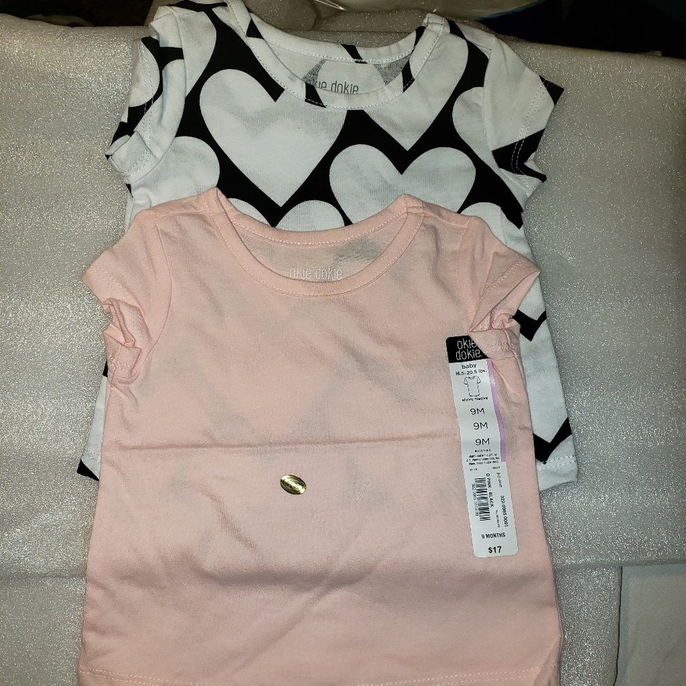 Okie Dokie Girls Short Sleeve Tees, size 9 months